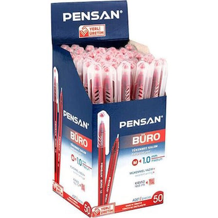 50'li Kırmızı 1 mm Tükenmez Kalem Seti