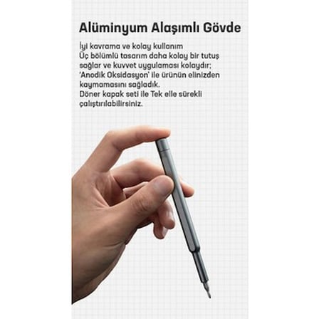 24 Parça Hassas Tornavida Seti, Mıknatıslı Alüminyum Kasa