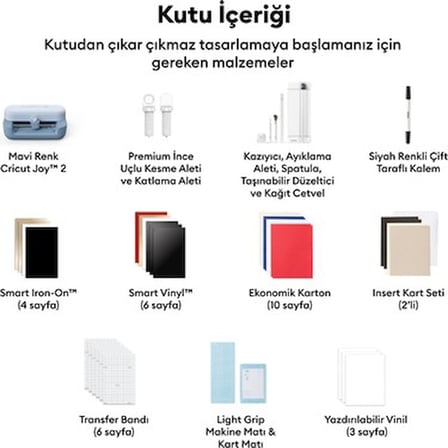 Cricut Crıcut 2012185 Joy 2 Başlangıç Paketi (Kesici Makine + Sarf Malzemeleri
