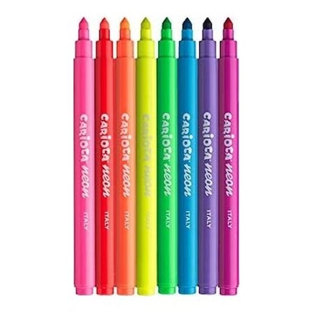 Neon Yıkanabilir Keçeli Kalem 8'li Set, Canlı Renkler