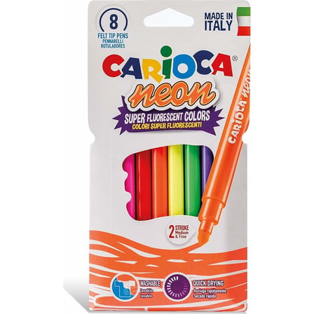 Neon Yıkanabilir Keçeli Kalem 8'li Set, Canlı Renkler