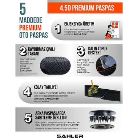 2019-2025 Toyota Corolla İçin Bej Renk 4.5D Premium Havuzlu Oto Paspas