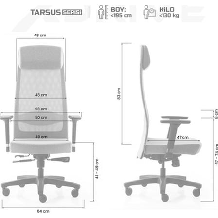 Kumaş Kaplama Ofis Çalışma Koltuğu