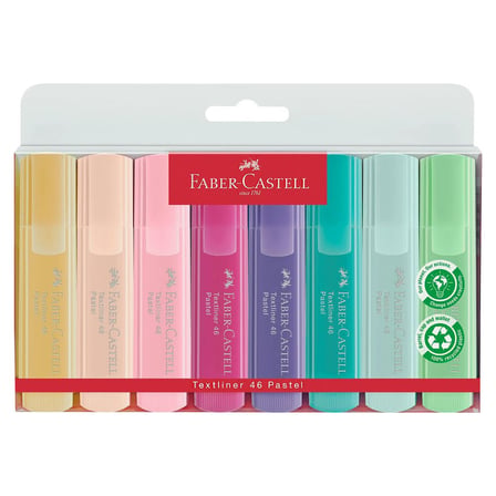 Su Bazlı Ergonomik 8'li Pastel Renk Fosforlu Kalem Seti