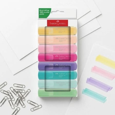 Su Bazlı Ergonomik 8'li Pastel Renk Fosforlu Kalem Seti
