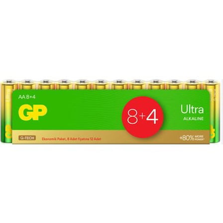 12'li Ultra Alkalin AA Kalem Pil, Uzun Süreli