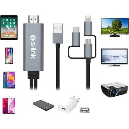 HDMI Görüntü Aktarıcı, Mobil Telefon Uyumlu 2m Uzunlukta
