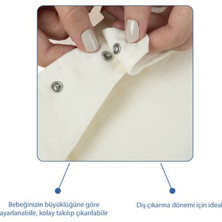 Müslin Mama Önlüğü ile Emzik Askılı Bebek Seti
