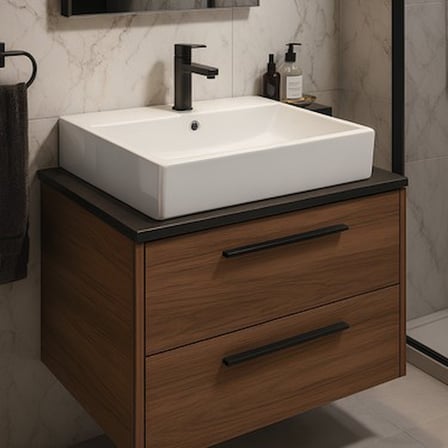 Beyaz Delikli Dikdörtgen Lavabo 50X42 cm Modern ve Şık