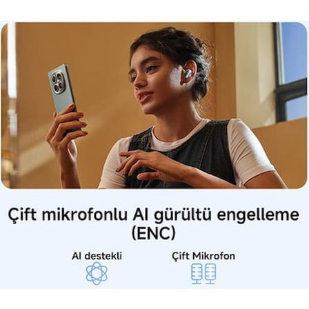 Beyaz Renkli Kulakiçi TWS Bluetooth Kulaklık - ANC Özelliği
