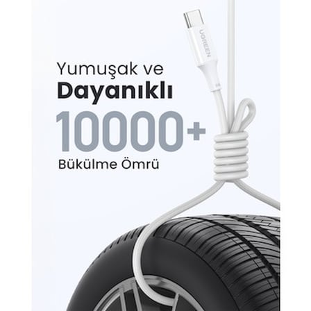 1 Metre Uzunluğunda Silikon Örgülü Hızlı Şarj Kablosu