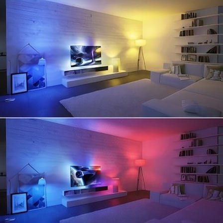 9W RGB LED Ampul, Uzaktan Kumandalı Beyaz Işık ve Renk Seçenekleri
