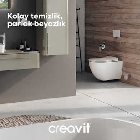 Kanallı Asma Klozet, Beyaz Renk, Yavaş Kapanma