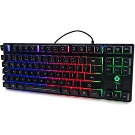 Dexim DKA006 KBL-088 Led Işıklı Kablolu Oyuncu Klavyesi Ergonomik Tasarım Kare