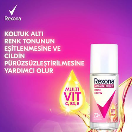 Rose Glow etkili kadın roll-on deodorant, 45 ml