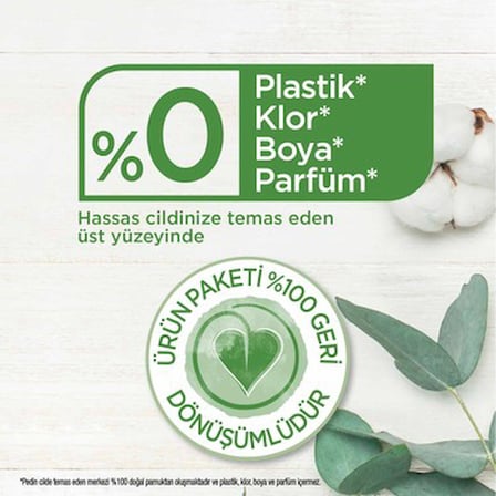 14'lü Pamuksu Üst Yüzeyli Gece Pamuk Hijyenik Ped