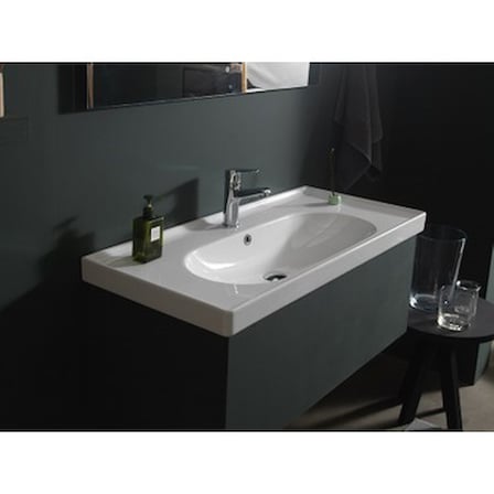 60x45 Turkuaz Etajerli Lavabo ile Şıklık