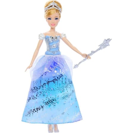 Sesli ve Işıklı Disney Prensesi Sihirli Balo Elbiseli Cinderella Bebek