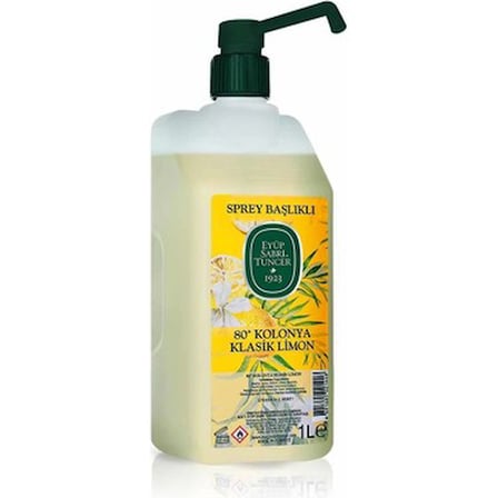 Pet Pompalı Limon Kolonya 1 lt Kalıcı Ferahlık