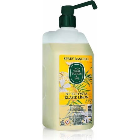 Pet Pompalı Limon Kolonya 1 lt Kalıcı Ferahlık