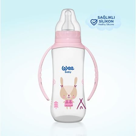 Klasik Kulplu Biberon 270 ml Pembe Renk Seçeneği