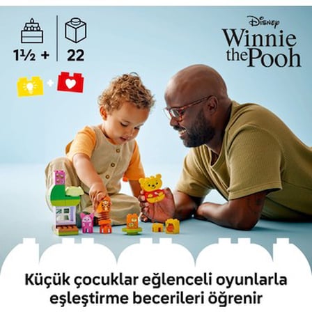 Winnie Temalı Doğum Günü Partisi Eğitici Oyuncak Seti