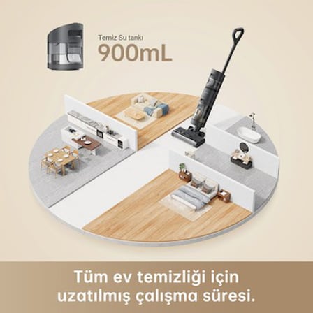 Dreame H12 Core Islak/Kuru Süpürge Hafif ve Akıllı Süpürge ve Paspas, Akıllı Kir Algılama, Otomatik