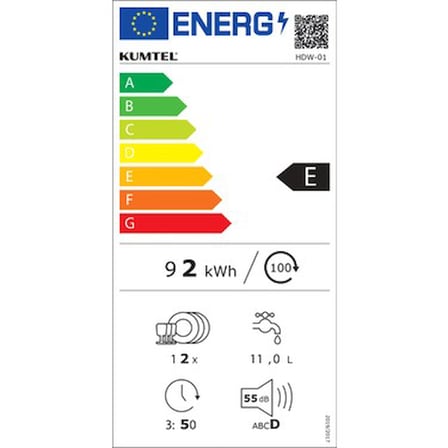 Kumtel Hdw-01 4 Programlı E Enerji Sınıfı Bulaşık