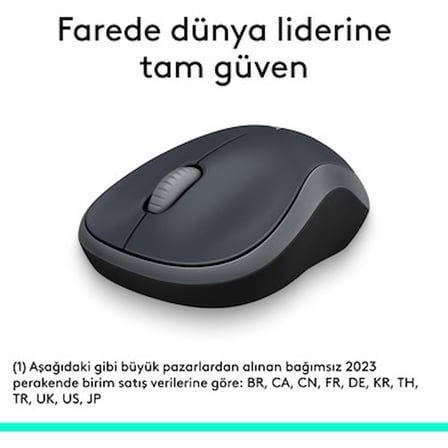 Kablosuz Mouse - Gri Renkli Tasarım