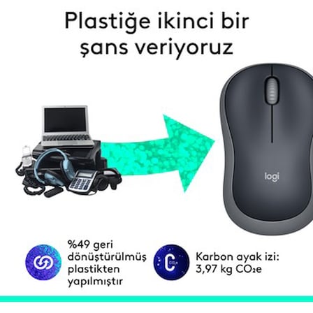 Kablosuz Mouse - Gri Renkli Tasarım