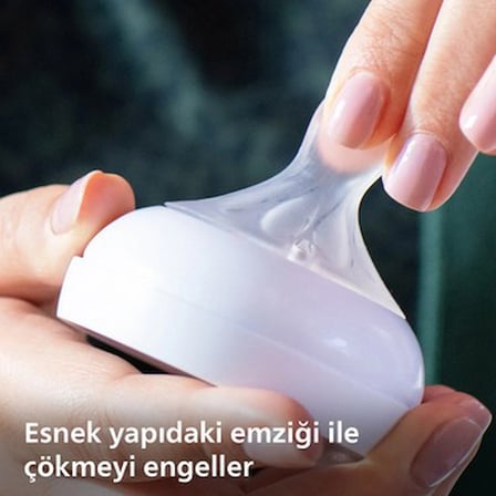 1 numara orta akış silikon biberon emziği - 0+ ay için 2'li