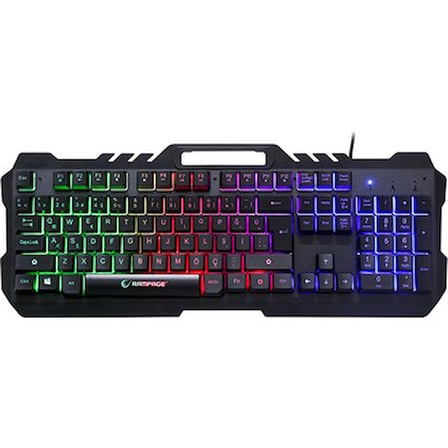 Rampage KB-R57 X-JAMMER Gökkuşağı Aydınlatmalı USB Tam Türkçe Gaming Oyuncu