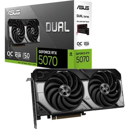 ASUS DUAL-RTX5070-O12G-NVIDIA-GEFORCE-RTX 5070-12GB GDDR7-192bit--2xHDMI-3xDP-DLSS4 EKRAN