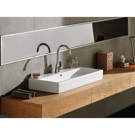 Etajerli 100 cm Boyutunda Turkuaz Seramik Lavabo