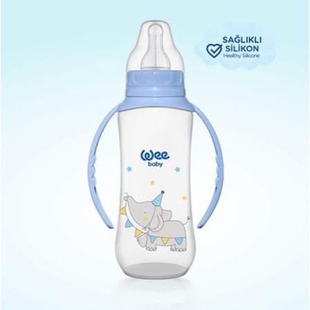 270 ml Mavi Bebek Biberonu, Klasik Kulplu Tasarım