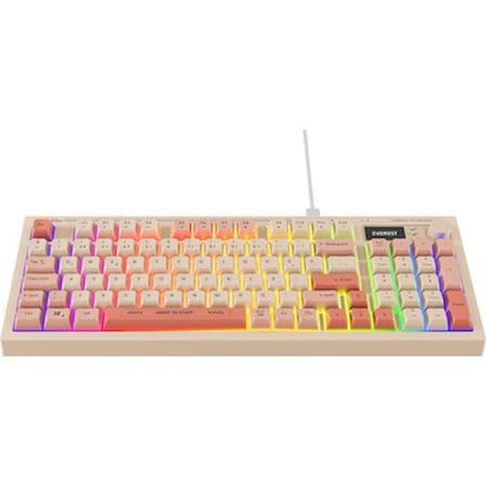 Everest Kb-79 Silent Pro Bej-Pembe-Turuncu Sessiz Rgb Q Membrane Oyuncu