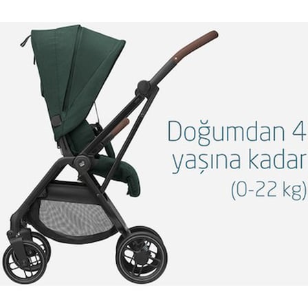 Tam yatabilir seyahat sistemi - Çift yönlü sırt desteği ile bebek
