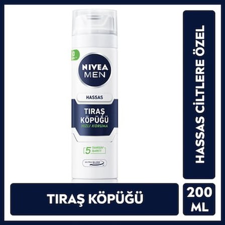 200 ml Hassas Ciltler İçin Hızlı Koruma Sağlayan Tıraş Köpüğü