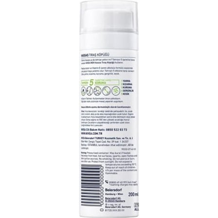 200 ml Hassas Ciltler İçin Hızlı Koruma Sağlayan Tıraş Köpüğü