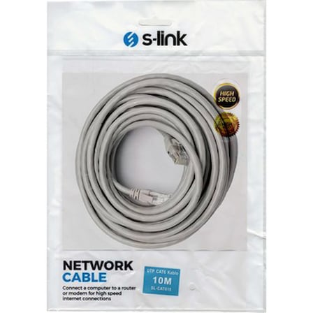 10 Metre Cat6 Kablo - Gri Renkli ve Yüksek Kalite