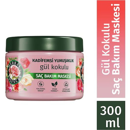 Gül Kokulu Kadifemsi Yumuşaklık Saç Bakım Maskesi 300 ml
