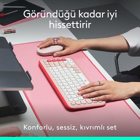 Minimalist Kablosuz Aydınlatmalı Klavye ve Mouse Seti, Sessiz Kullanım