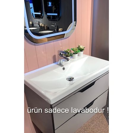 Beyaz Etajerli Lavabo, 60x45 cm Modern Tasarım