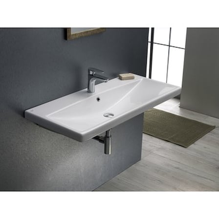 Beyaz Etajerli Lavabo, 60x45 cm Modern Tasarım