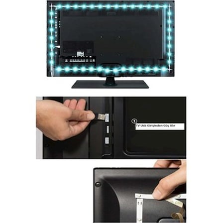 Uzaktan Kumandalı RGB LED Şerit Seti, TV Arkası Aydınlatma için Uygun