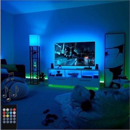 Uzaktan Kumandalı RGB LED Şerit Seti, TV Arkası Aydınlatma için Uygun
