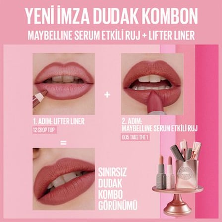 Maybelline New York Serum Etkili Hyalüronik Asit ve Besleyici Yağ Içeren Ruj - 005 Take The