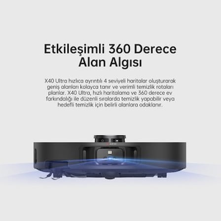 Dreame X40 Ultra Robot Süpürge Siyah, 12.000 Pa Emiş
