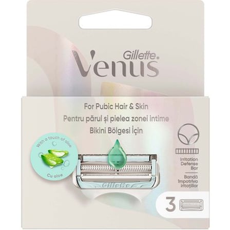 Gillette Venus Bikini Bölgesine Özel Cilt Koruma Bariyerli Kadın Tıraş Başlığı 3'lü Paket – Hassas
