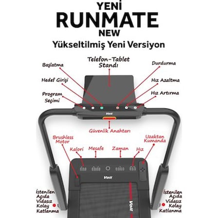 Gelişmiş Koşu Bandı - Bluetooth ve Uzaktan Kumanda ile 12 KM Hız